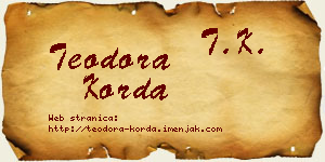 Teodora Korda vizit kartica
